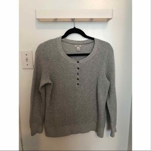 L.L. Bean Cotton/Cashmere Henley Sweater (Petite)